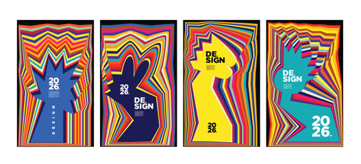 Cover and Poster Design Template for Magazine. Trendy Vector Typography and Colorful Illustration Collage for Cover and Page Layout Design 2026