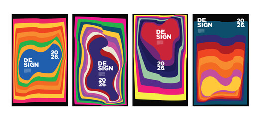 Cover and Poster Design Template for Magazine. Trendy Vector Typography and Colorful Illustration Collage for Cover and Page Layout Design 2026