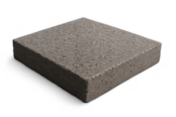 Gray concrete paving stone providing a durable surface for driveways, patios, and garden paths, isolated for design use