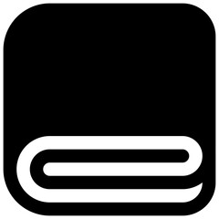 Blanket. Outlined stroke vector icon with black-filled details. © Side Project