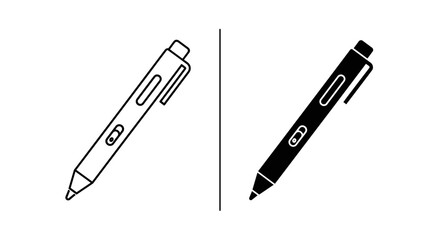 Two pens in black and white for comparison and contrast