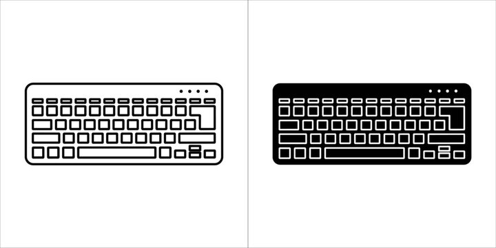 Illustration of a keyboard in black and white for computer use