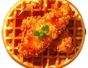 Untitled design - Gourmet Chicken and Waffles Brunch Style PNG