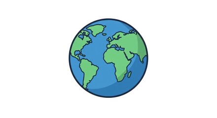 Fototapeta premium Illustration of earth globe with oceans and continents on white