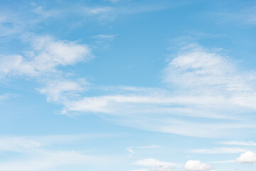 Bright blue sky with scattered clouds during the day in a serene outdoor environment