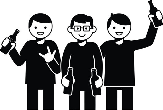 Friends celebrating with drinks, happy and joyful gathering, social event fun