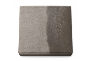 Paving stone surface showing cleaning process with before and after comparison, transparent background