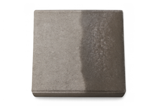 Paving stone surface showing cleaning process with before and after comparison, transparent background