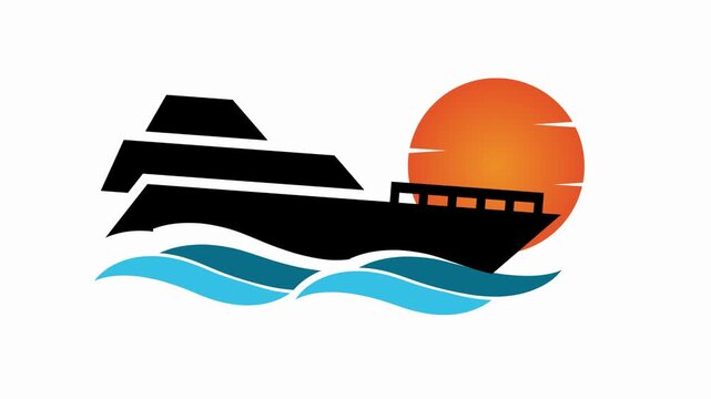 boat  icon animation  simple flat