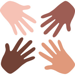 Obraz premium Diverse Human Hands Reaching Together Representing Unity and Inclusion Against a Transparent Background