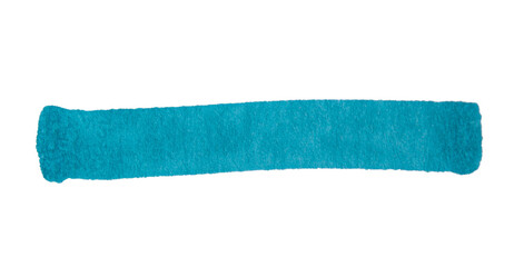 Blue marker brush stroke single line isolated on transparent background