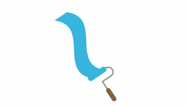 paint roller   icon animation  simple flat