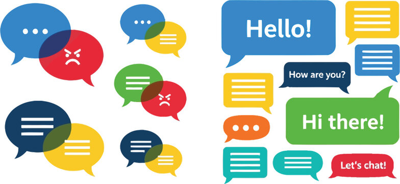 Engaging colorful speech bubbles for modern communication concepts