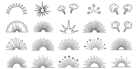 Collection of Sunburst and Explosion Graphics