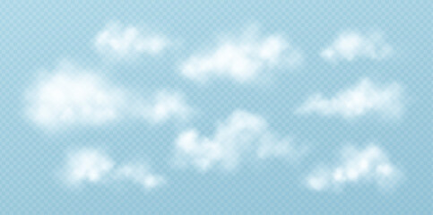 Vector Illustration Background Blue Sky Clouds Scene