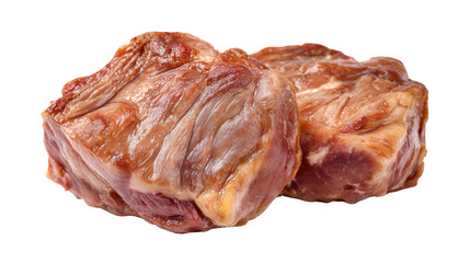 Fototapeta premium Succulent Pork Cuts Savor the rich, savory appeal of meticulously prepared pork cuts. Experience the taste and texture of quality, perfect for various culinary uses.