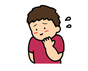 照れる　アジア人の男の子