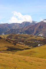 Highland village Gomismta under the clouds, Guria, Georgia
