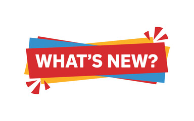 Bright banner announcing what s new with colorful accents