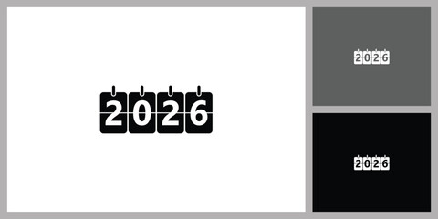 2026 New Year Countdown Icon2026 Year Text Icon for New Year and Calendar Event
