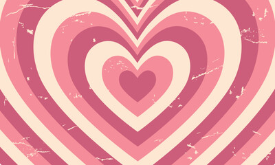 Valentine's Day retro background with hearts