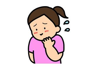 照れる　アジア人の女の子