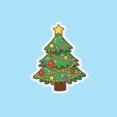 christmas tree vector illustration