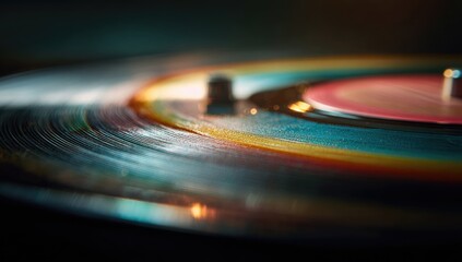 Close-up of colorful vinyl record (1)