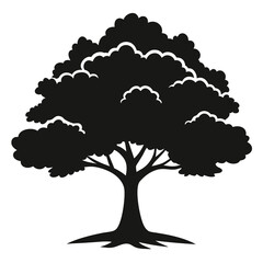 Fototapeta premium Oak Mist vector clean black silhouette design white background