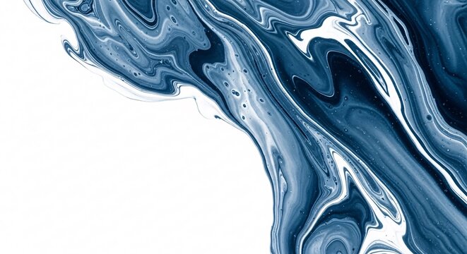 Fluid Abstract Art Background with Deep Blue and White Marbling Colors for Creative Designs Branding Stationery Websites Marketing Materials and Print  180chars exactly