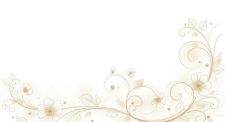 Elegant swirling floral design in soft golden hues