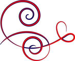 Simple Red and Blue Decorative Ornament Vector Illustration