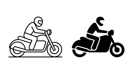 Fototapeta premium Illustration of a person riding a motorcycle vector illustration of transportation and recreation