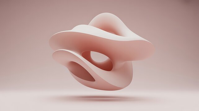 Abstract flowing organic sculpture in soft pastel tones
