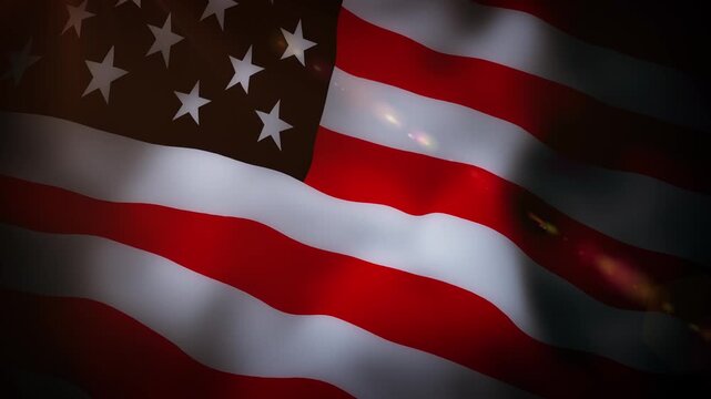A seamless, realistic loop animation of the American flag waving in the wind. Perfect for patriotic projects, the 4th of July, Memorial Day, corporate videos, or as a powerful video background element