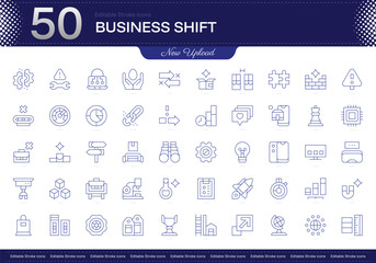 Business Shift stroke icon. Business Shift line icon set. editable stroke icon pack. Line, Thin, Linear Style Icon Bundle. Fully Customizable