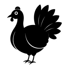 Turkey vector clean black silhouette design white background