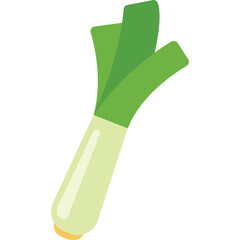 Fresh Leek Vegetable With Green Stalks And White Base Isolated On Transparent Background Healthy Food Ingredient