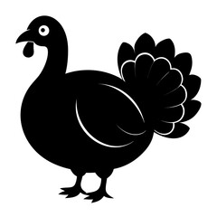 Turkey vector clean black silhouette design white background