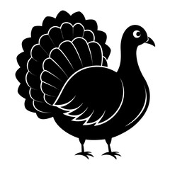 Turkey vector clean black silhouette design white background