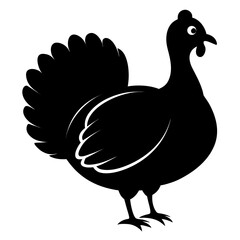 Turkey vector clean black silhouette design white background