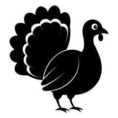 Turkey vector clean black silhouette design white background