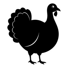 Turkey vector clean black silhouette design white background