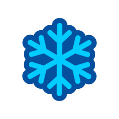 A stylized blue snowflake icon with a darker blue outline, representing winter and cold weather conditions.