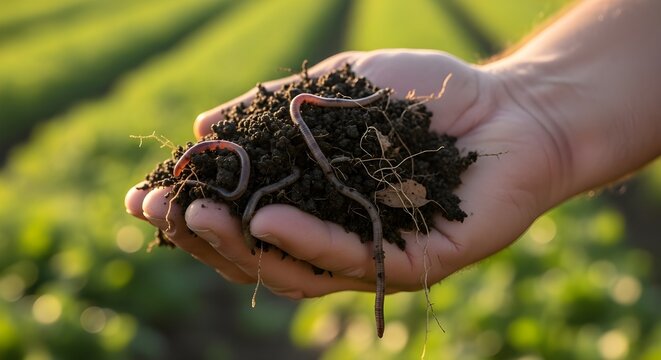 Healthy Soil Rich With Earthworms Essential For Agriculture