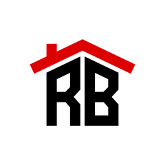 A logo featuring the letters RB in black, forming the walls of a house with a red roof, on a white background.