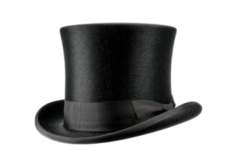 Classic, black top hat with ribbon detail