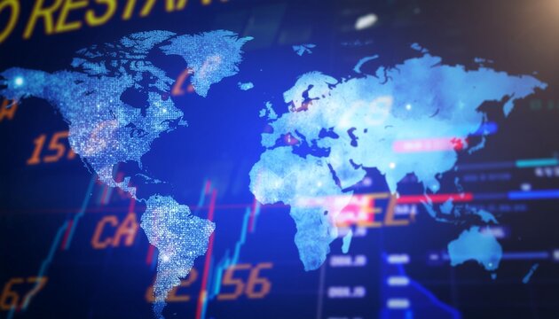 A global view of stock market data with world map