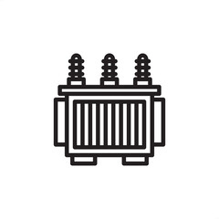 Transformer icon symbolizing electrical voltage regulation and power conversion, representing specialized electrical utility equipment, modern energy grid components, and industrial power systems.