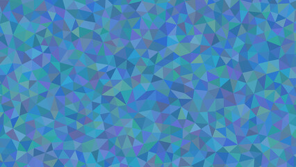 Obraz premium Abstract low poly geometric background featuring a chaotic mosaic of triangular shapes in cool tones of blue, teal, and subtle purple hues, creating a modern digital texture